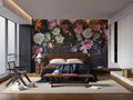 Purple Roses Wallpaper Mural: Elegant Floral Wall Decor