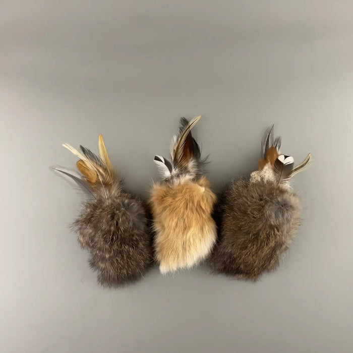 Rabbit Fur and Feathers Cat Toy, Cat Pillow