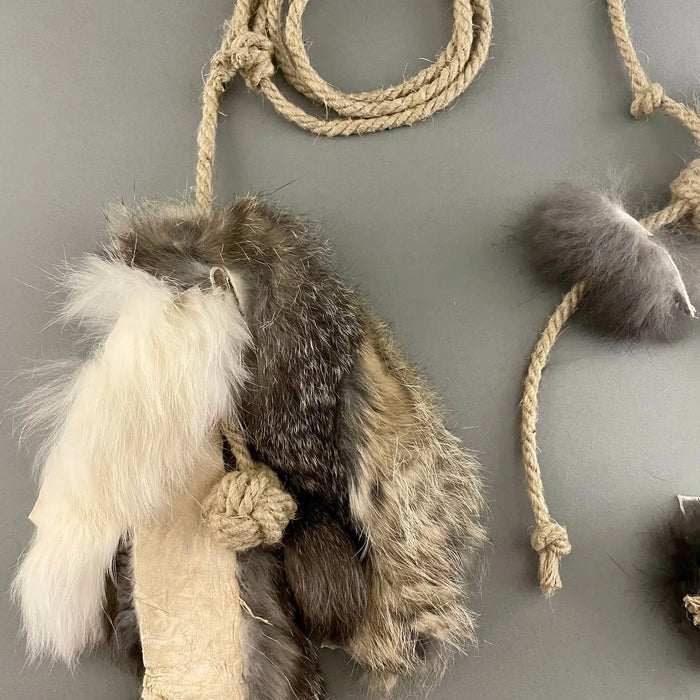Rabbit Fur Cat Toy Set - Monkeyfist & Quadropus