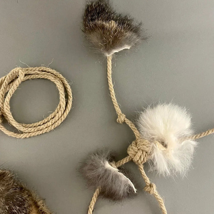 Rabbit Fur Cat Toy Set - Monkeyfist & Quadropus