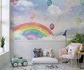 Rainbow and Balloon Wallpaper Mural: Kids Room Decor