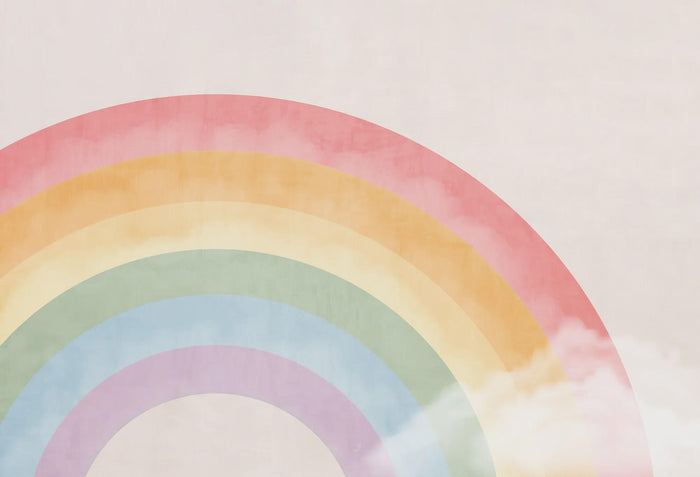 Rainbow Cloud Wallpaper: Foggy Nursery Decor, Peel and Stick