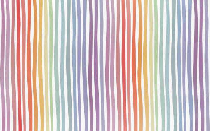 Rainbow Lines Kids Room Wallpaper: Peel and Stick Nursery Decor