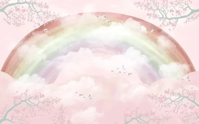 Rainbow Nursery Wallpaper: Colorful Kids Room Mural