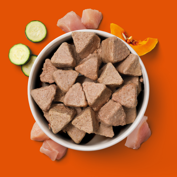 8kg Adult Raw Nugget Starter Pack: triangular chicken & veggie pieces for species-appropriate feeding.