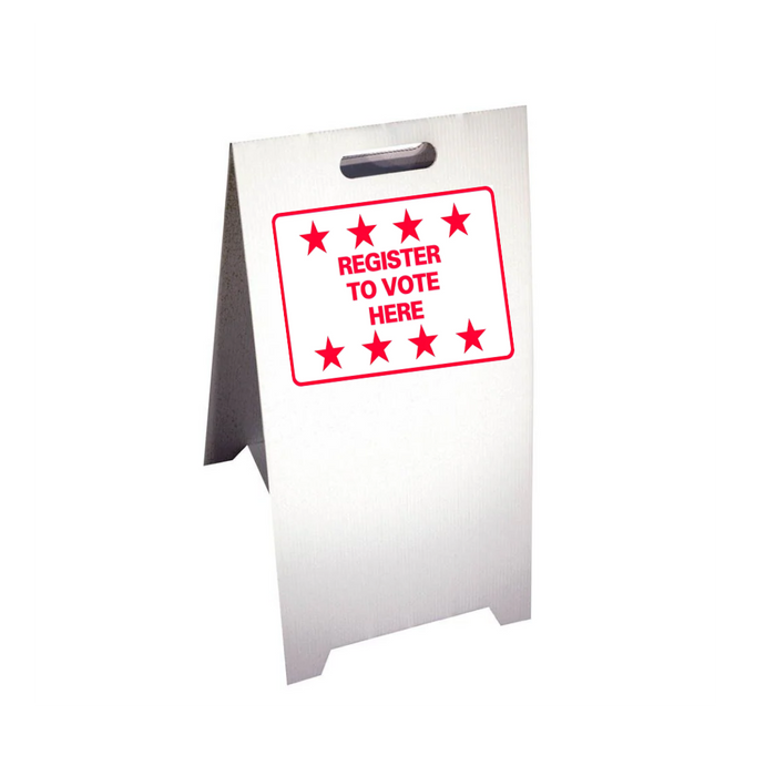 REGISTER TO VOTE HERE Corrugated A-Frame Sign - Multi (SG-211G)