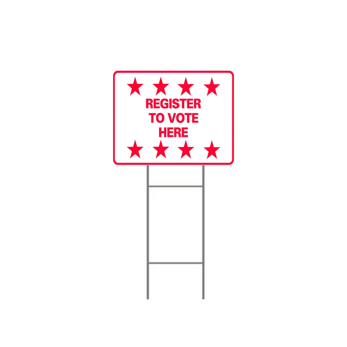 REGISTER TO VOTE HERE H-Stake Sign (SG-211D2)