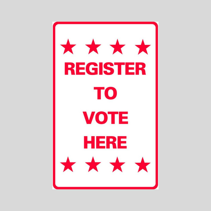 REGISTER TO VOTE HERE Medium Wall Sign (SG-211H2)