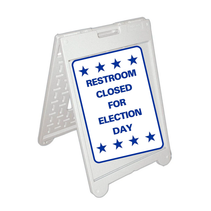 RESTROOM CLOSED FOR ELECTION DAY Medium A-Frame Sign (SG-304C)