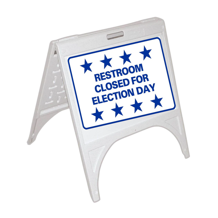 RESTROOM CLOSED FOR ELECTION DAY Small A-Frame Sign (SG-304D)