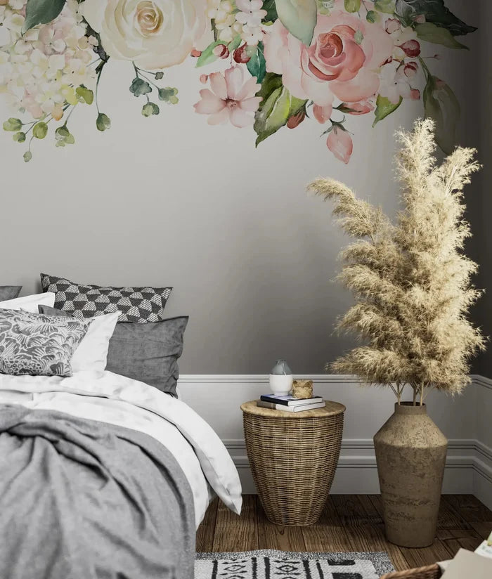 Rose Botany Wallpaper Mural: Plant Peel and Stick Wall Art