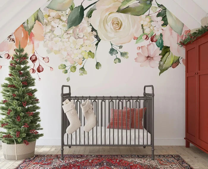 Rose Botany Wallpaper Mural: Plant Peel and Stick Wall Art