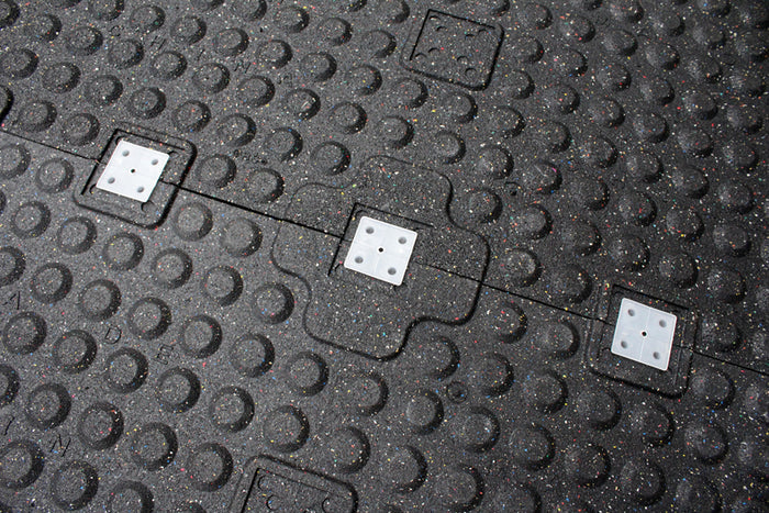 Corner view showing the thickness of the Rubber Gym Floor Tiles Canada