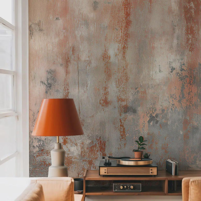 Rust-Look Decorative Abstract Wallpaper: Rusty Deco Art Wall Mural