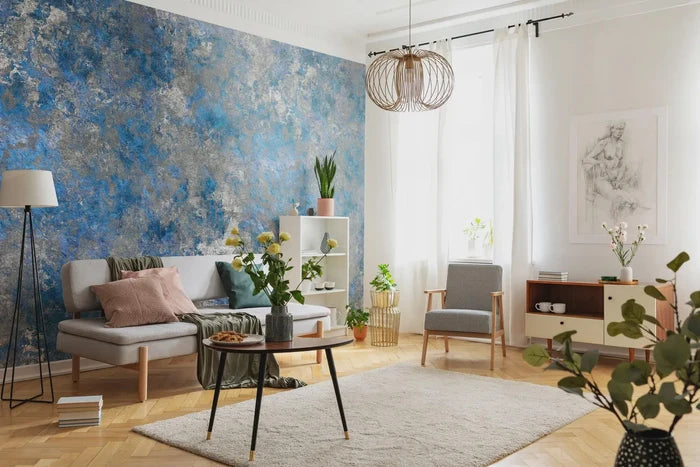 Rusty Copper Effect Wallpaper: Self-Adhesive Blue Deco Art Mural