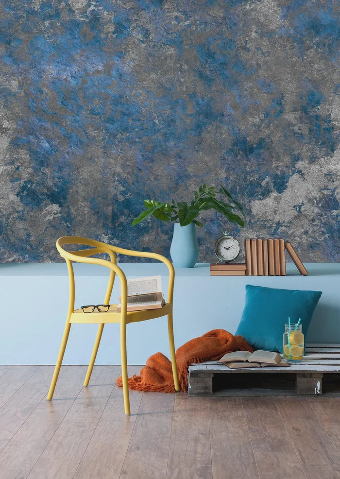 Rusty Copper Effect Wallpaper: Self-Adhesive Blue Deco Art Mural