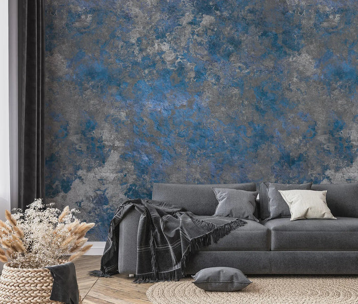 Rusty Copper Effect Wallpaper: Self-Adhesive Blue Deco Art Mural
