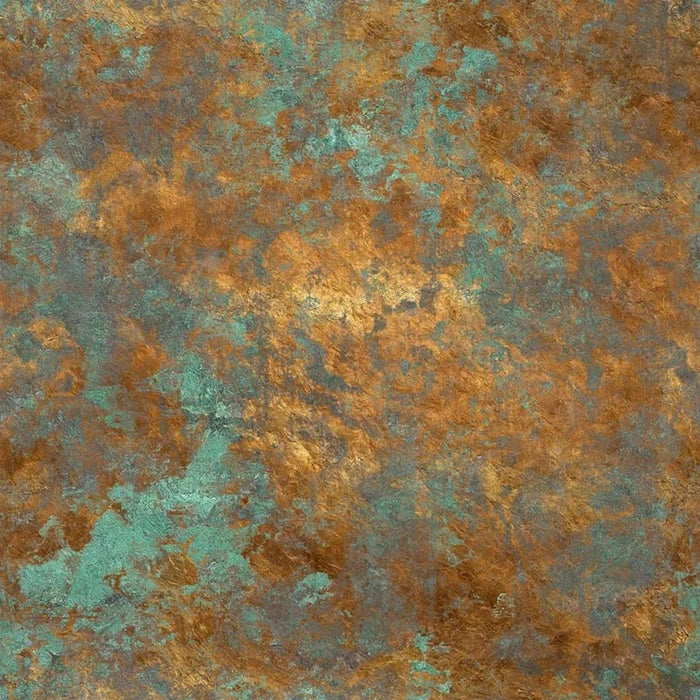 Rusty Copper Effect Wallpaper: Self-Adhesive Green Deco Art Mural