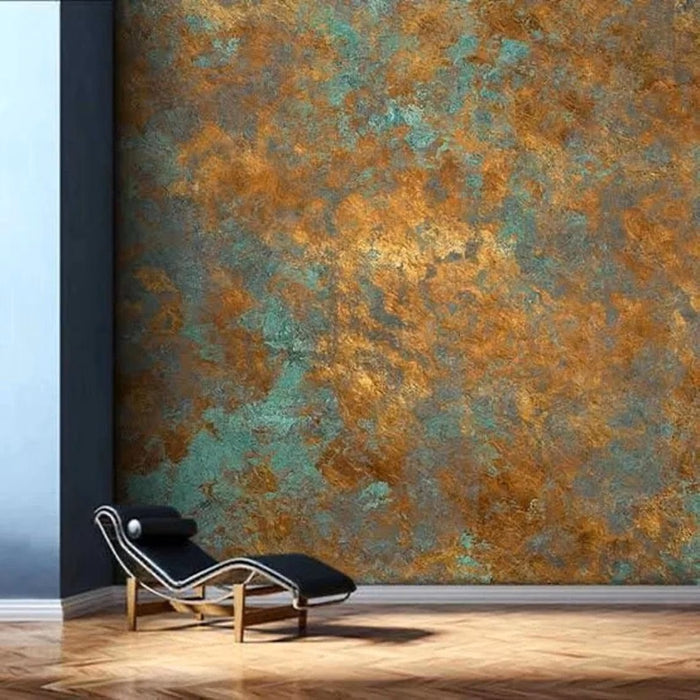 Rusty Copper Effect Wallpaper: Self-Adhesive Green Deco Art Mural
