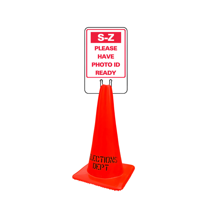 S-Z PLEASE HAVE PHOTO ID READY Cone Topper Sign (SG-321I1)