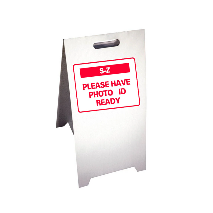 S-Z PLEASE HAVE PHOTO ID READY Corrugated A-Frame - Multi (SG-321G)