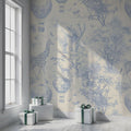 Safari Hot Air Balloon Tour Blue Wallpaper - Boy Nursery Decor - Peel and Stick