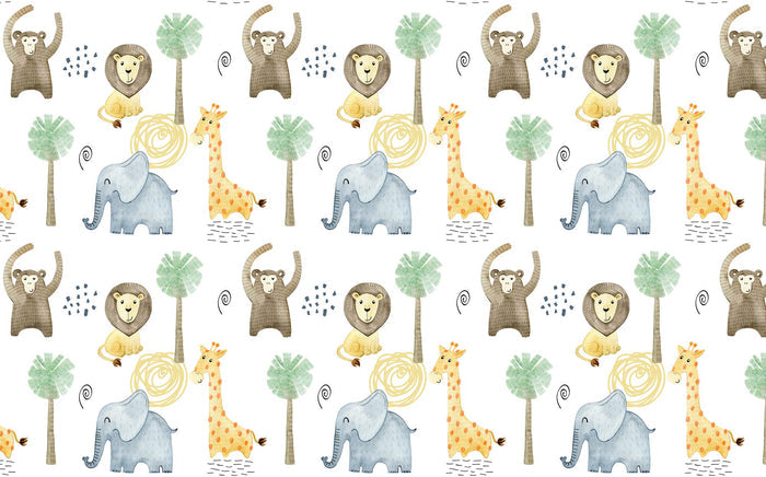 Safari Nursery Wallpaper: Jungle Animals, Removable Wallpaper
