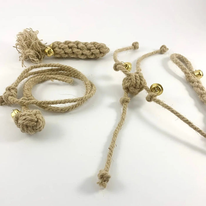 Set of 4 Hemp Cat Toys with Bell