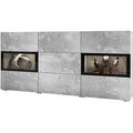 SIDEBOARD BAROS 132CM MONTREAL LIGHTDimensions Width132cm Height70cm Depth39cmSpecific information ColorationMONTREAL LIGHTMaterialLaminated furniture board LED lightingIt is not included in the priceAnna Furniture