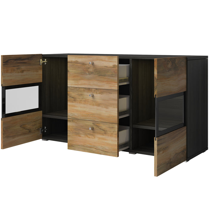 SIDEBOARD BAROS 132CM SATTIN TOUCHWOODDimensions Width132cm Height70cm Depth39cmSpecific information ColorationSATTIN TOUCHWOOD MaterialLaminated furniture board LED lightingIt is not included in the priceAnna Furniture