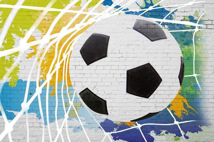 Soccer Ball Graffiti Wallpaper: Boy's Room Wall Mural