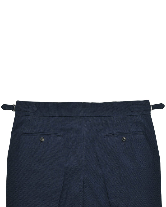 Sondrio: Linen Silk Houndstooth Blue