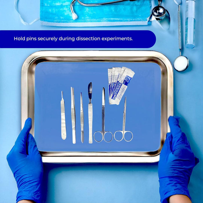 Stackable dissecting pan with self-healing liner, Model 1035-16SDT — stainless anatomy lab pan