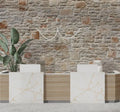 Stacked Stone Wallpaper, Beige Gray Rock Wall Mural, Peel and Stick