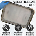Stainless steel dissecting tray with wax Model 1035-15BWB, anatomy lab specimen tray