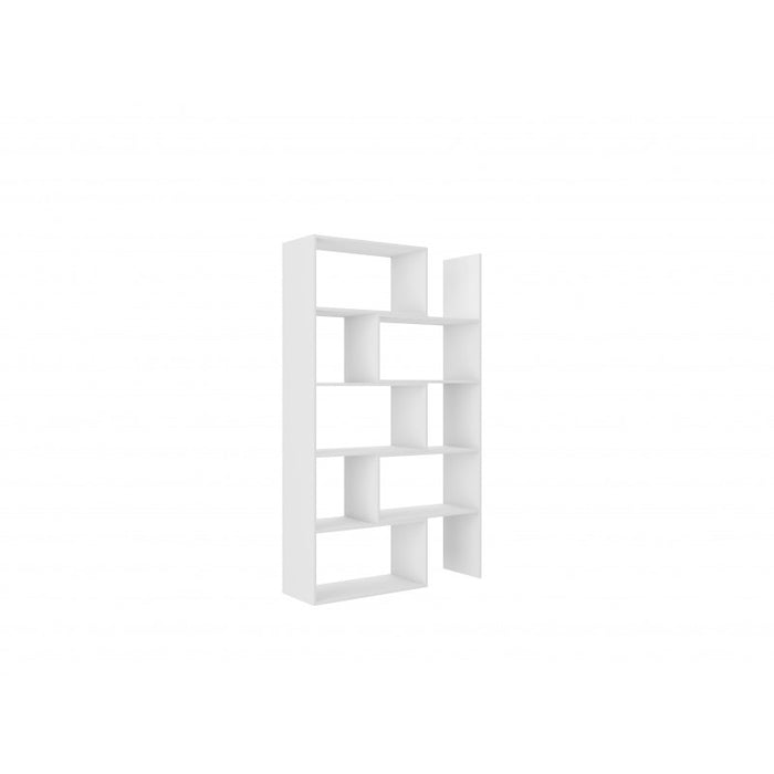 TALL 188CM BOOKCASE WHITE ADJUSTABLE WIDTH 72-125CMDimensions: width: 725 UP TO 1250 mm, height: 1880 mm, depth: 330 mmMADE OF:- 22 mm laminated board in white- ABS edging 0.4 mmAnna Furniture