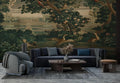 Tapestry Style Garden Wallpaper: Botanical Tree Scene Wall Mural