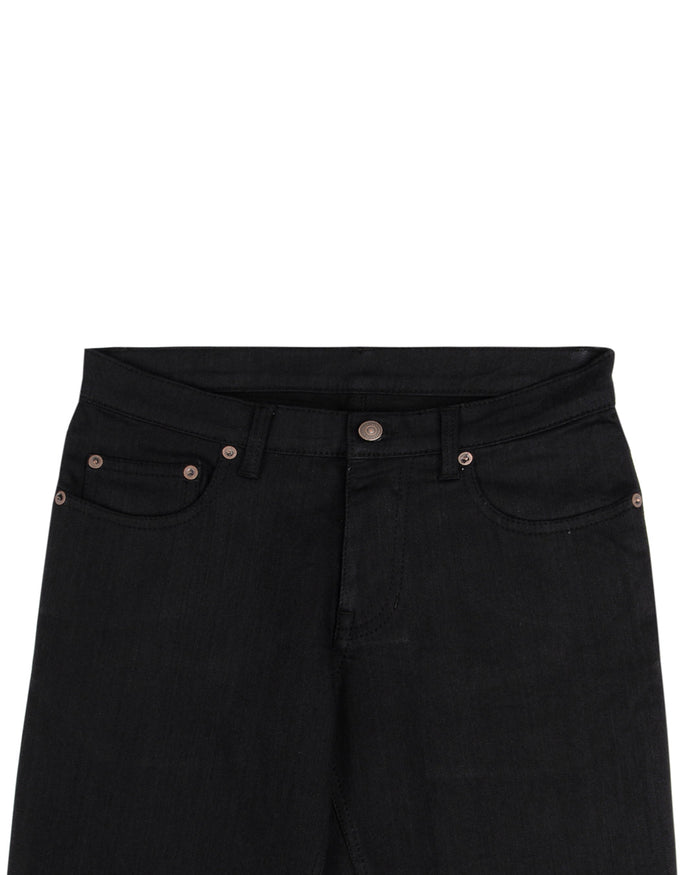 Front view of stretch jeans for men by Luxire in black