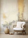 Textured Concrete Look Wallpaper: Gray & Beige Venetian Plaster
