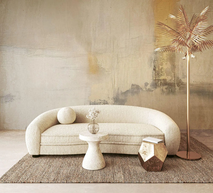 Textured Concrete Look Wallpaper: Gray & Beige Venetian Plaster