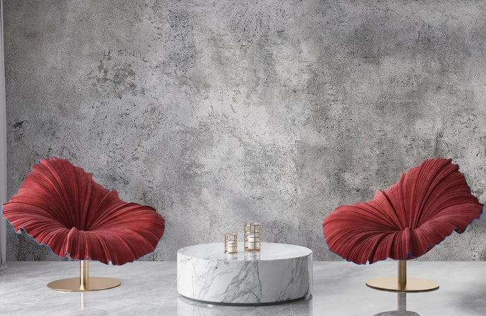 Textured Concrete Wallpaper: Modern Gray Wall Mural, Peel and Stick Option