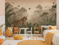 Tiger Safari Peel and Stick Wallpaper: Jungle Nursery Mural