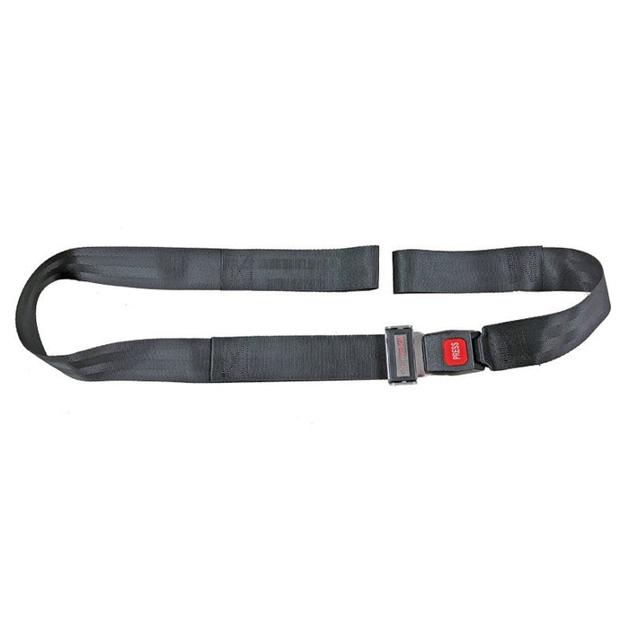 TITAN 2-piece mortuary cot restraint straps, 2-inch black nylon webbing with quick-release push-button buckles