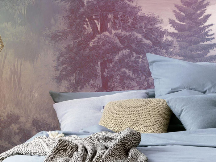 Trees by the Sea Wallpaper: Scenic Seascape Wall Mural