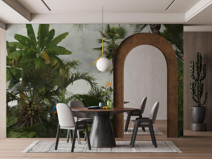 Tropical Forest Wallpaper: Bird and Butterfly Wall Mural