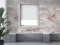 Tropical Palm Leaves Wallpaper: Beige Abstract Self Adhesive Wall Decal
