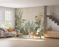 Tropical Palm Leaves Wallpaper Mural: Nostalgic Green Peel & Stick