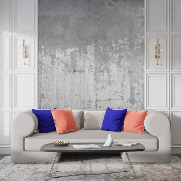 Tumbled Concrete Look Wallpaper: Gray Room Decor Mural