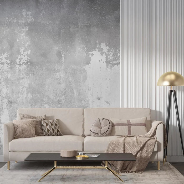 Tumbled Concrete Look Wallpaper: Gray Room Decor Mural