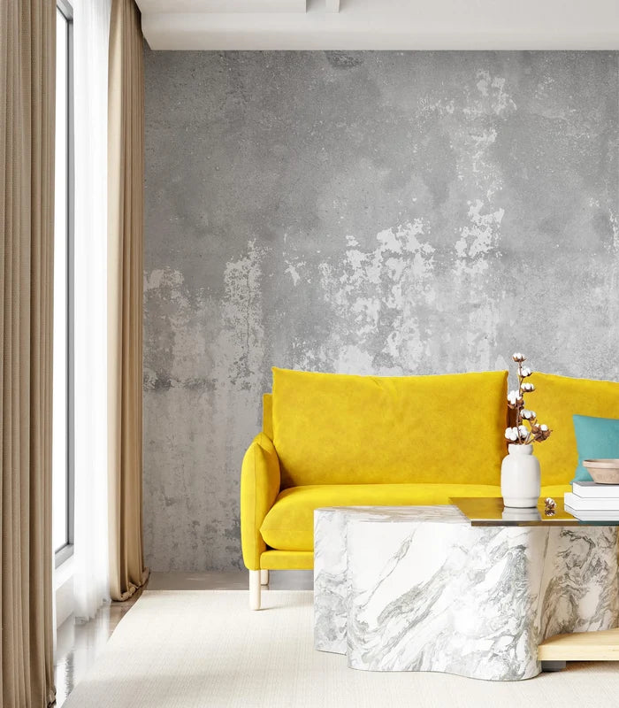 Tumbled Concrete Look Wallpaper: Gray Room Decor Mural
